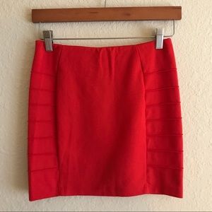 Forever 21 red pleated mini skirt
